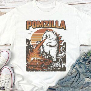 Pomzilla Pomeranian Dog Vintage Monster Pom Dog Lover T-Shirt